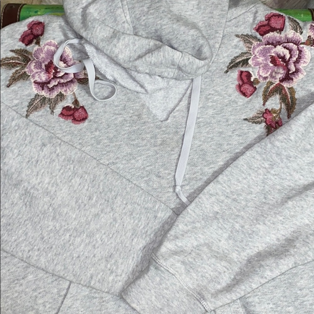 A v-neck hoodie